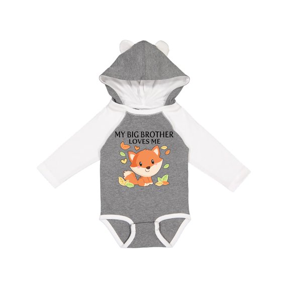 Inktastic My Big Brother Loves Me- little fox Boys or Girls Long Sleeve Baby Bodysuit