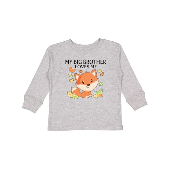 Inktastic My Big Brother Loves Me- little fox Boys or Girls Long Sleeve Toddler T-Shirt