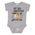 thumbnail image 1 of Inktastic My Big Brother Loves Me with Sloth and Hearts Boys or Girls Baby Bodysuit, 1 of 5