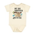 thumbnail image 1 of Inktastic My Big Brother Loves Me with Sloth and Hearts Boys or Girls Baby Bodysuit, 1 of 5