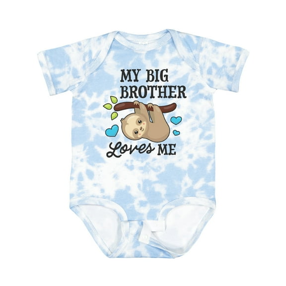 Inktastic My Big Brother Loves Me with Sloth and Hearts Boys or Girls Baby Bodysuit
