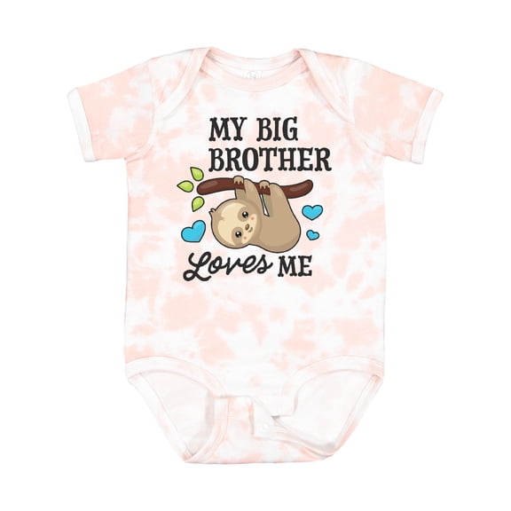 Inktastic My Big Brother Loves Me with Sloth and Hearts Boys or Girls Baby Bodysuit