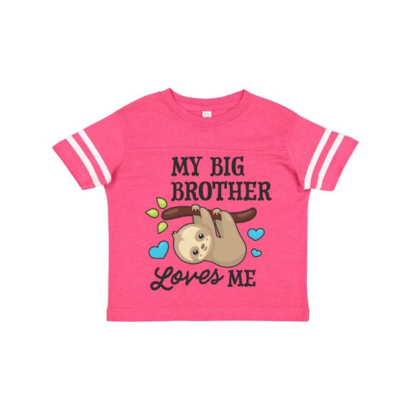 Inktastic My Big Brother Loves Me with Sloth and Hearts Boys or Girls Toddler T-Shirt