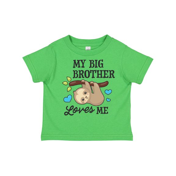 Inktastic My Big Brother Loves Me with Sloth and Hearts Boys or Girls Toddler T-Shirt