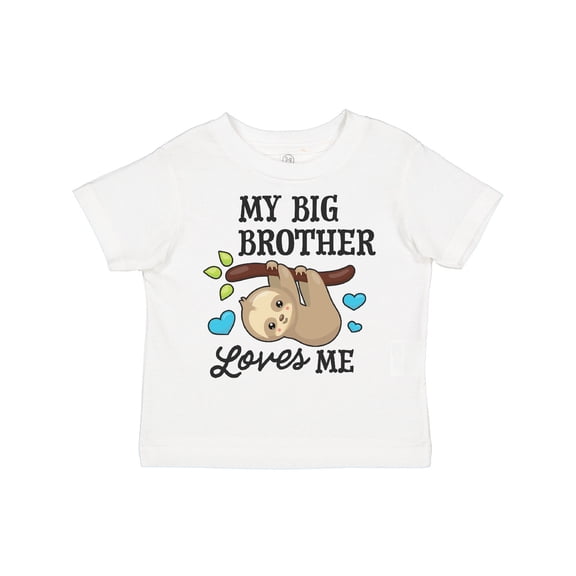 Inktastic My Big Brother Loves Me with Sloth and Hearts Boys or Girls Toddler T-Shirt
