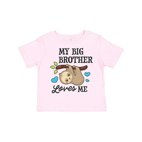 Inktastic My Big Brother Loves Me with Sloth and Hearts Boys or Girls Toddler T-Shirt