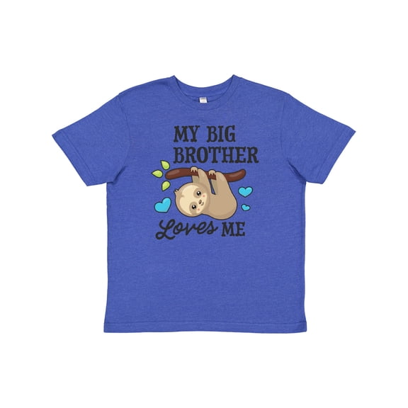 Inktastic My Big Brother Loves Me with Sloth and Hearts Youth T-Shirt