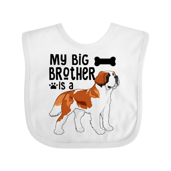 Inktastic My Big Brother is a Saint Bernard Boys or Girls Baby Bib