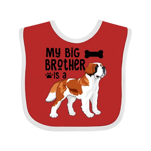 Inktastic My Big Brother is a Saint Bernard Boys or Girls Baby Bib