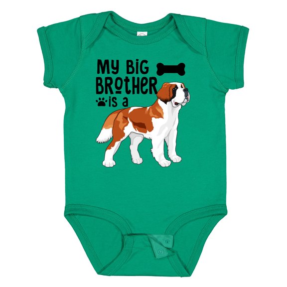 Inktastic My Big Brother is a Saint Bernard Boys or Girls Baby Bodysuit