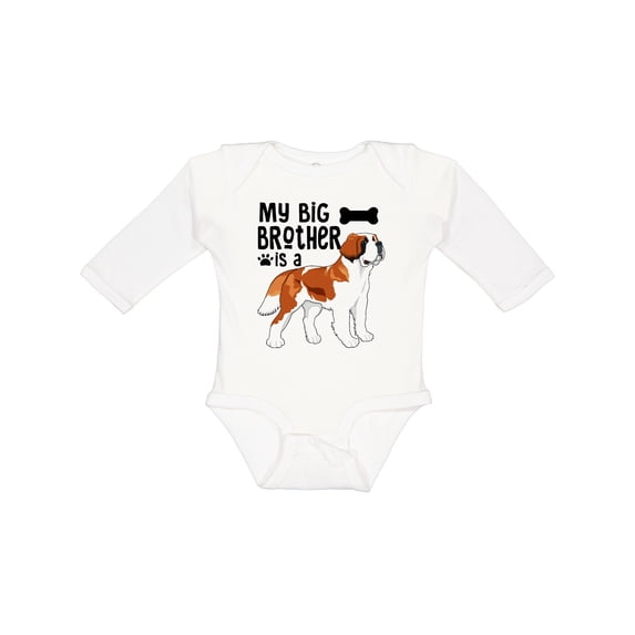 Inktastic My Big Brother is a Saint Bernard Boys or Girls Long Sleeve Baby Bodysuit