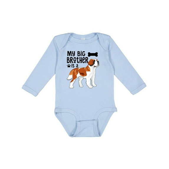 Inktastic My Big Brother is a Saint Bernard Boys or Girls Long Sleeve Baby Bodysuit