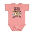 thumbnail image 1 of Inktastic My Big Cousin Loves Me with Sloth and Hearts Boys or Girls Baby Bodysuit, 1 of 5