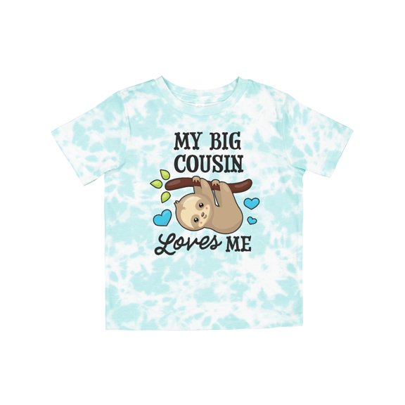Inktastic My Big Cousin Loves Me with Sloth and Hearts Boys or Girls Toddler T-Shirt