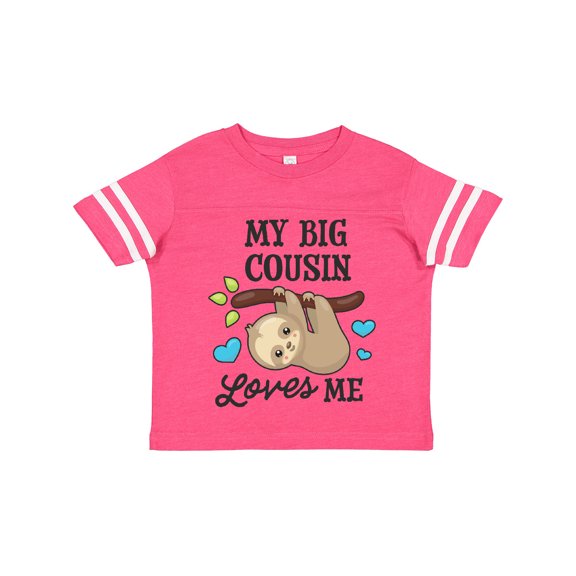 Inktastic My Big Cousin Loves Me with Sloth and Hearts Boys or Girls Toddler T-Shirt