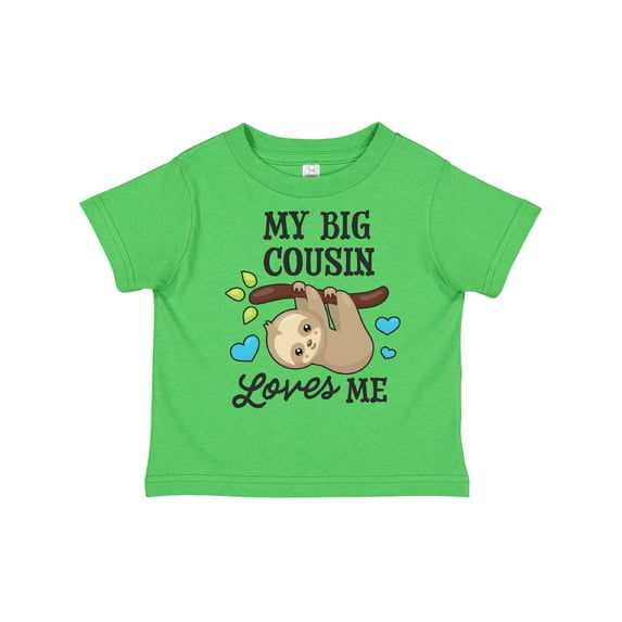 Inktastic My Big Cousin Loves Me with Sloth and Hearts Boys or Girls Toddler T-Shirt