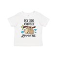 thumbnail image 1 of Inktastic My Big Cousin Loves Me with Sloth and Hearts Boys or Girls Toddler T-Shirt, 1 of 5