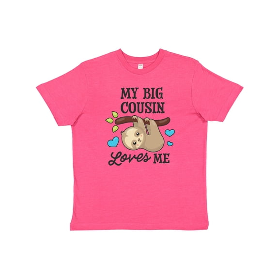 Inktastic My Big Cousin Loves Me with Sloth and Hearts Youth T-Shirt
