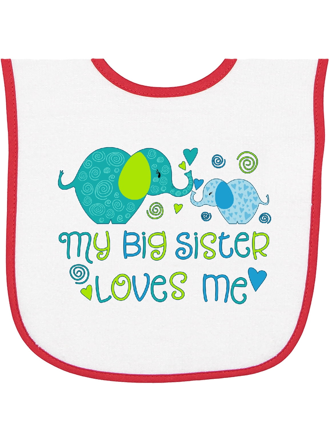 Inktastic My Big Sister Loves Me Cute Elephants Baby Terry