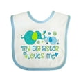 thumbnail image 1 of Inktastic My Big Sister Loves Me Cute Elephants Boys or Girls Baby Bib, 1 of 4