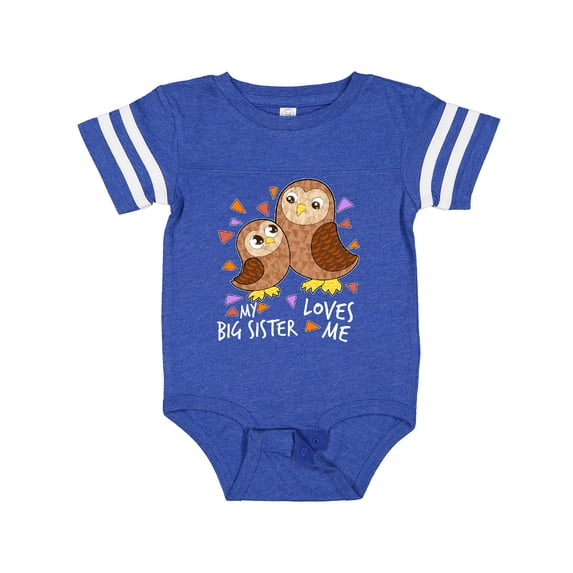 Inktastic My Big Sister Loves Me- Cute Owl Family Boys or Girls Baby Bodysuit