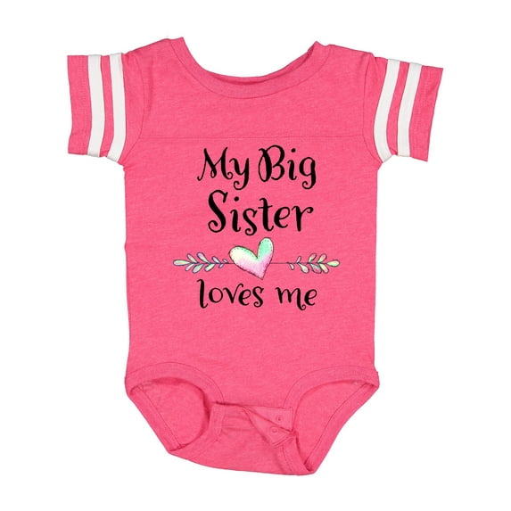 Inktastic My Big Sister Loves Me- Heart Boys or Girls Baby Bodysuit