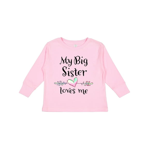 Inktastic My Big Sister Loves Me- Heart Boys or Girls Long Sleeve Toddler T-Shirt