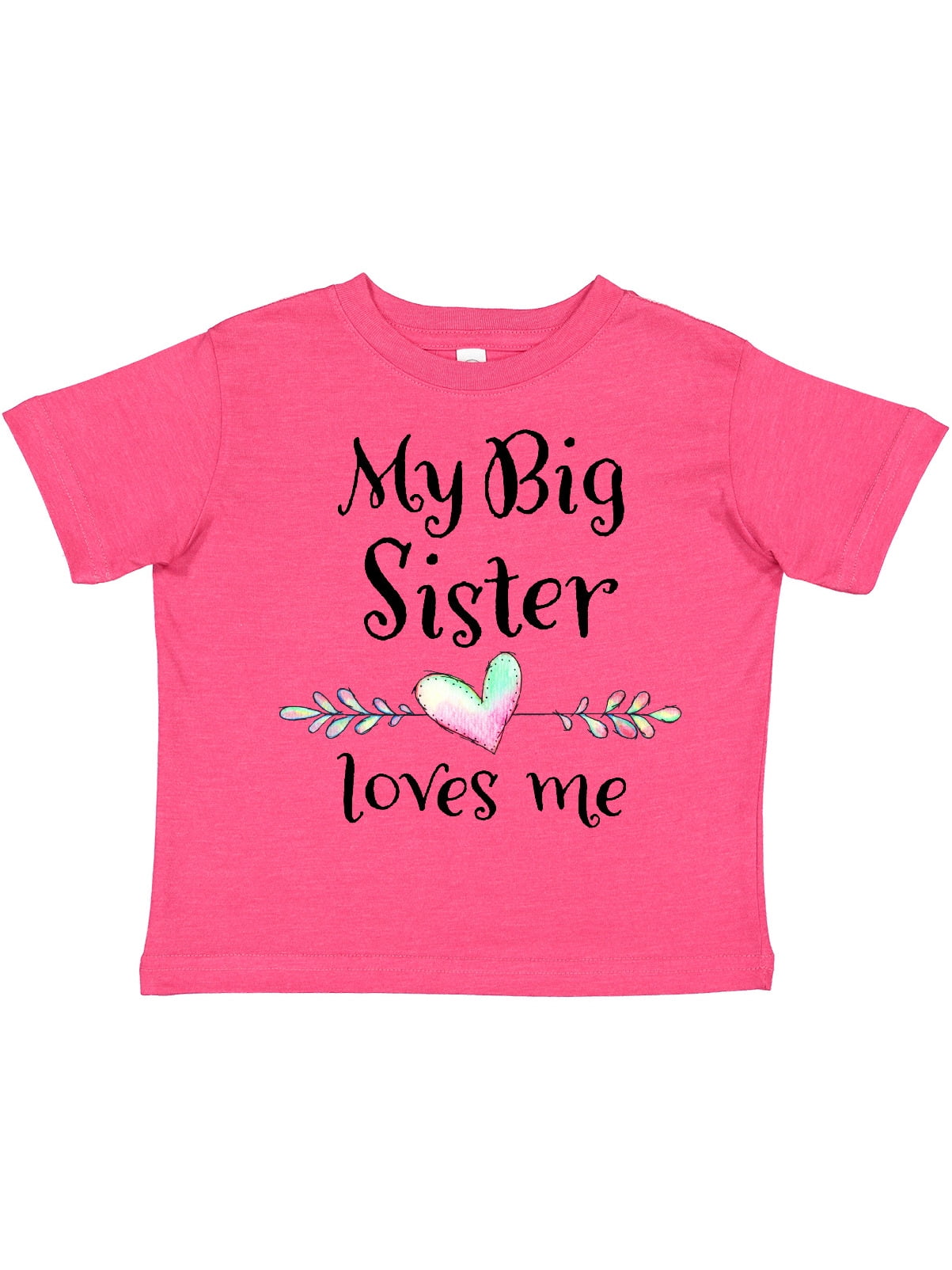 Inktastic My Big Sister Loves Me- Heart Boys or Girls Toddler T-Shirt -  Walmart.com