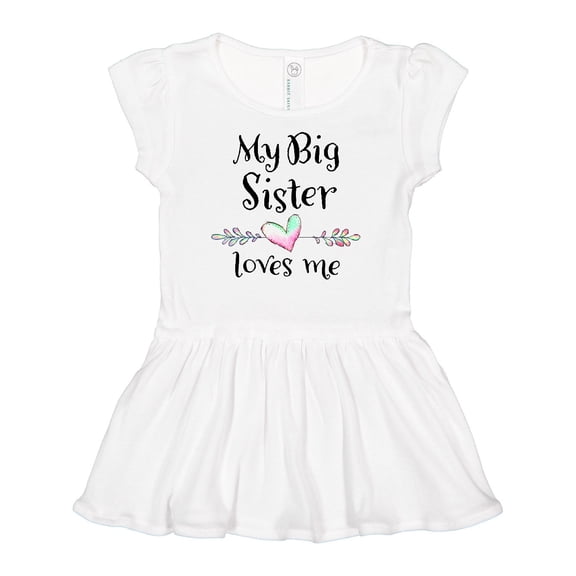Inktastic My Big Sister Loves Me- Heart Girls Baby Dress