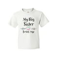 thumbnail image 1 of Inktastic My Big Sister Loves Me- Heart Youth T-Shirt, 1 of 5
