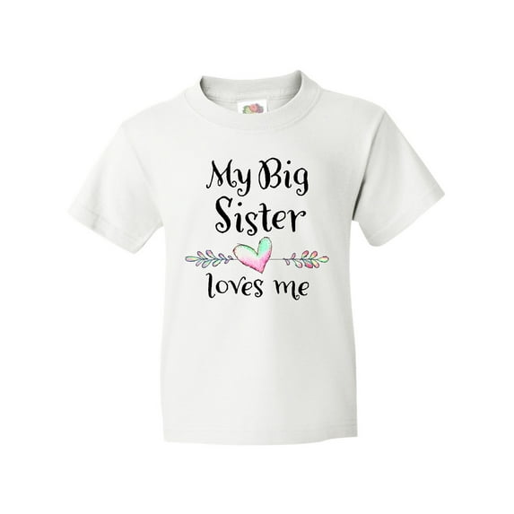 Inktastic My Big Sister Loves Me- Heart Youth T-Shirt