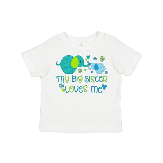 Inktastic My Big Sister Loves Me- cute elephants Boys or Girls Toddler T-Shirt