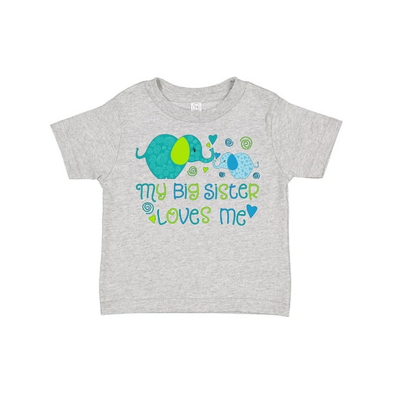 Inktastic My Big Sister Loves Me- cute elephants Boys or Girls Toddler T-Shirt