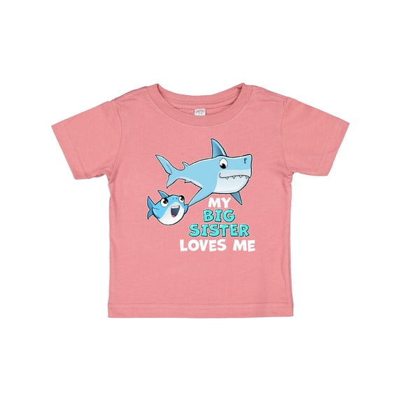 Inktastic My Big Sister Loves Me with Cute Sharks Boys or Girls Baby T-Shirt