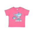thumbnail image 1 of Inktastic My Big Sister Loves Me with Cute Sharks Boys or Girls Baby T-Shirt, 1 of 5