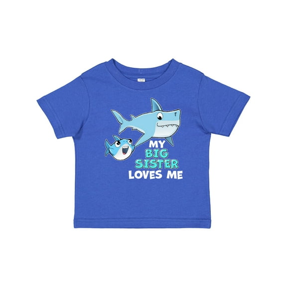 Inktastic My Big Sister Loves Me with Cute Sharks Boys or Girls Baby T-Shirt