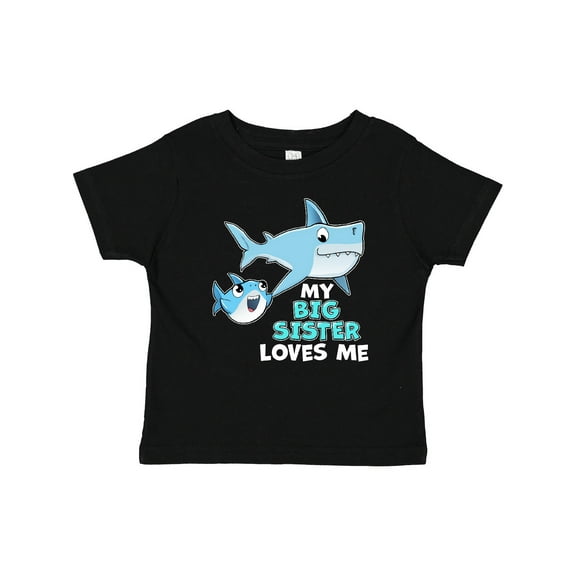 Inktastic My Big Sister Loves Me with Cute Sharks Boys or Girls Baby T-Shirt