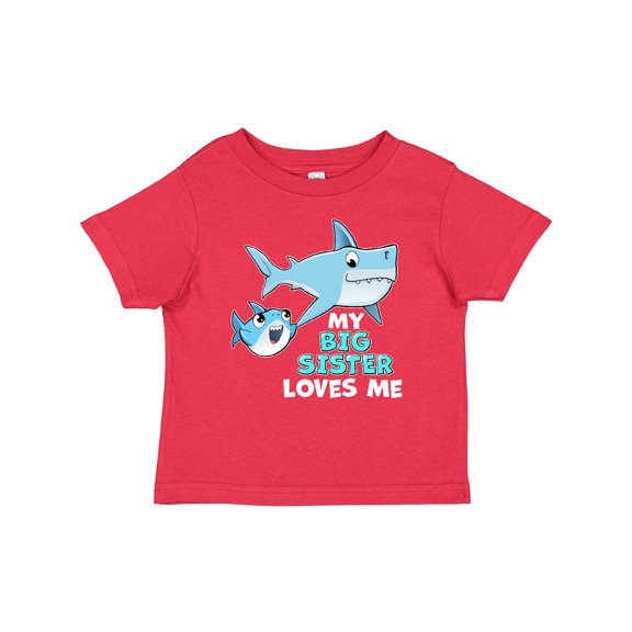 Inktastic My Big Sister Loves Me with Cute Sharks Boys or Girls Baby T-Shirt