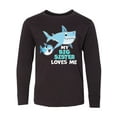thumbnail image 1 of Inktastic My Big Sister Loves Me with Cute Sharks Long Sleeve Youth T-Shirt, 1 of 5