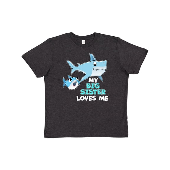 Inktastic My Big Sister Loves Me with Cute Sharks Youth T-Shirt