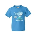 thumbnail image 1 of Inktastic My Big Sister Loves Me with Cute Sharks Youth T-Shirt, 1 of 5