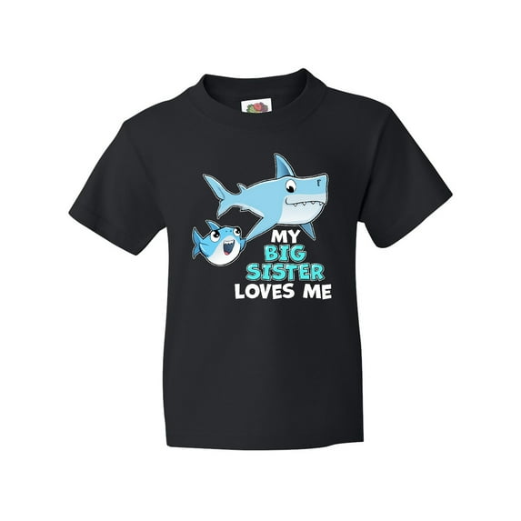 Inktastic My Big Sister Loves Me with Cute Sharks Youth T-Shirt