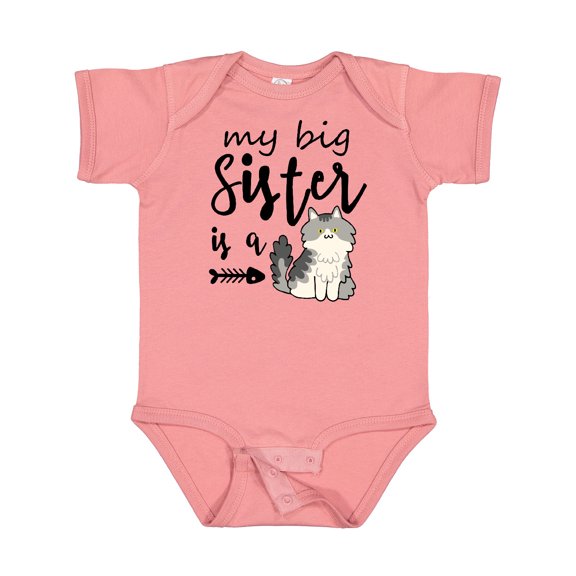 Inktastic My Big Sister is a Cat Boys or Girls Baby Bodysuit