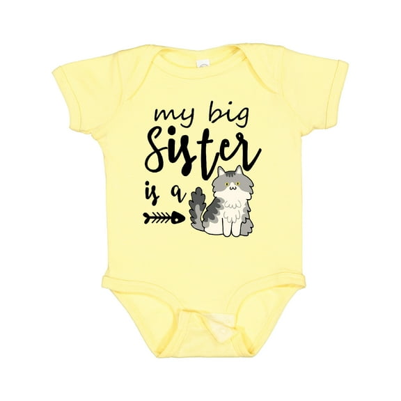Inktastic My Big Sister is a Cat Boys or Girls Baby Bodysuit