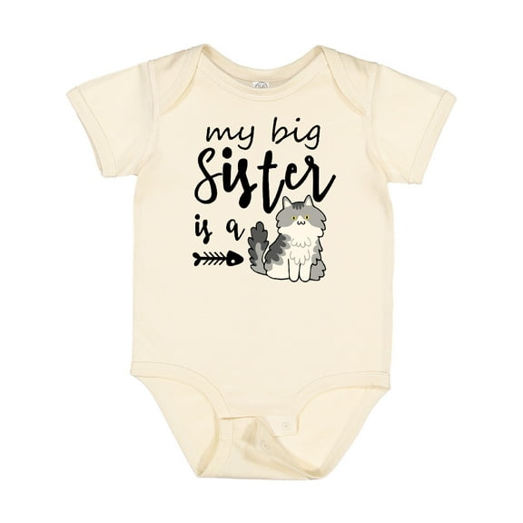 Inktastic My Big Sister is a Cat Boys or Girls Baby Bodysuit