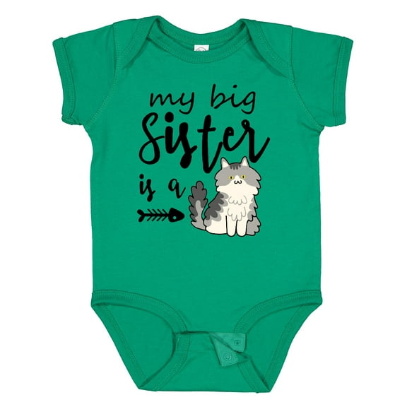 Inktastic My Big Sister is a Cat Boys or Girls Baby Bodysuit
