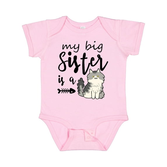 Inktastic My Big Sister is a Cat Boys or Girls Baby Bodysuit