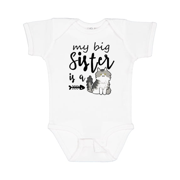 Inktastic My Big Sister is a Cat Boys or Girls Baby Bodysuit