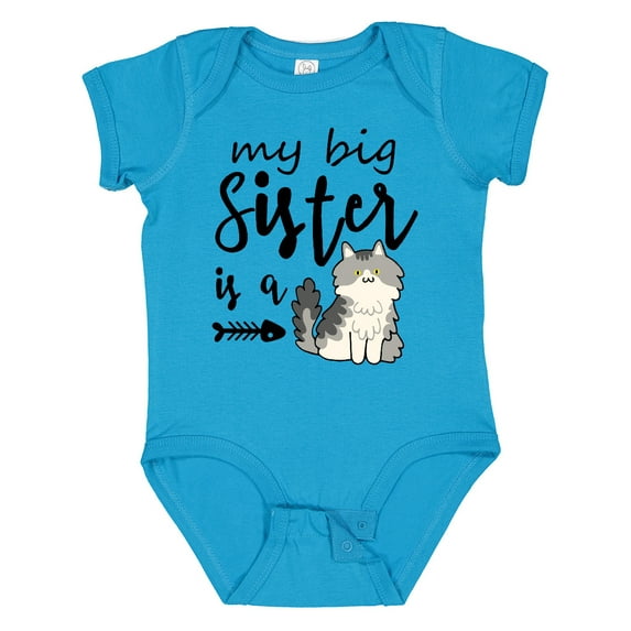 Inktastic My Big Sister is a Cat Boys or Girls Baby Bodysuit