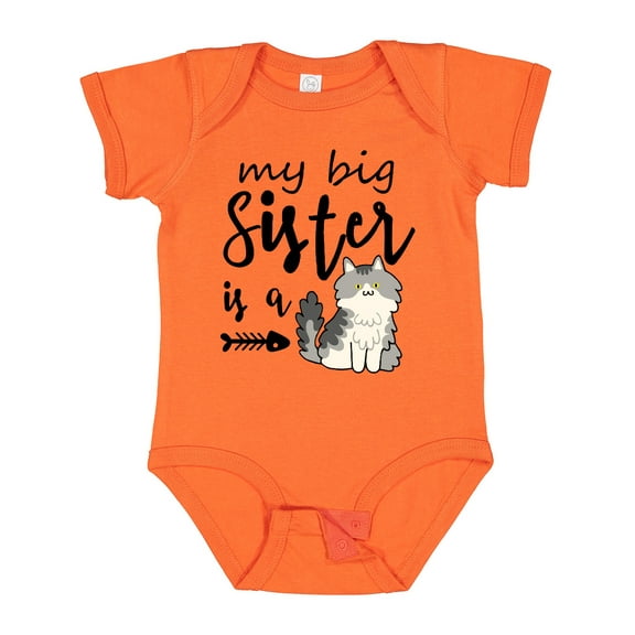 Inktastic My Big Sister is a Cat Boys or Girls Baby Bodysuit